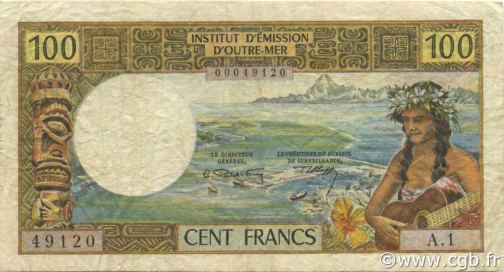 100 Francs NUOVE EBRIDI  1965 P.16 BB