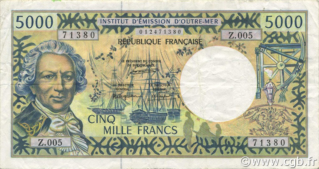 5000 Francs POLYNESIA, FRENCH OVERSEAS TERRITORIES  1996 P.03 VF