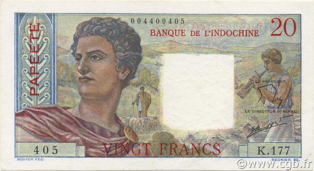 20 Francs TAHITI  1963 P.21c fST