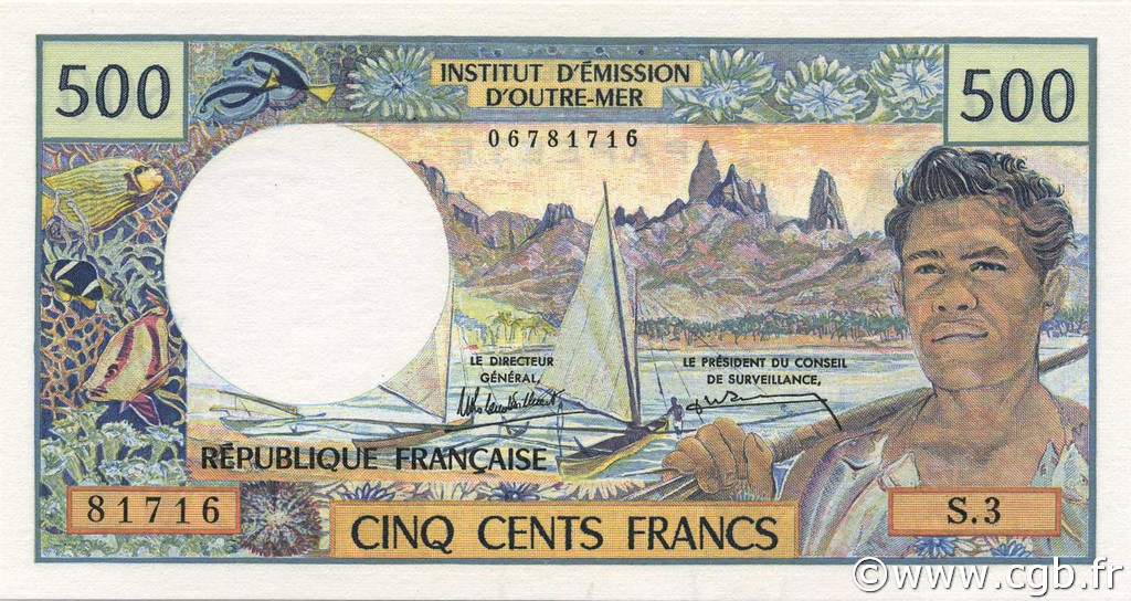 500 Francs TAHITI  1985 P.25d ST