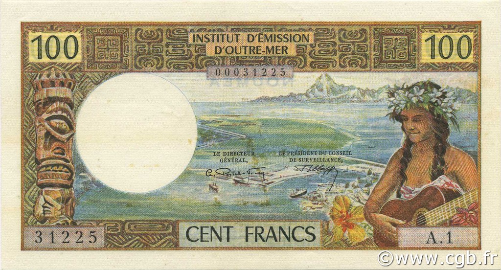 100 Francs NOUVELLE CALÉDONIE  1969 P.59 XF+