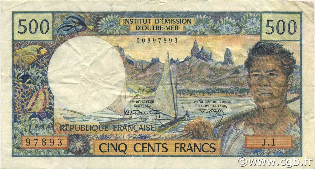 500 Francs NOUVELLE CALÉDONIE  1970 P.60a TTB+