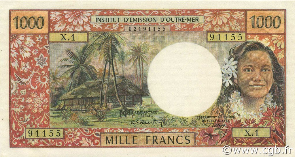 1000 Francs NOUVELLE CALÉDONIE  1969 P.61 FDC