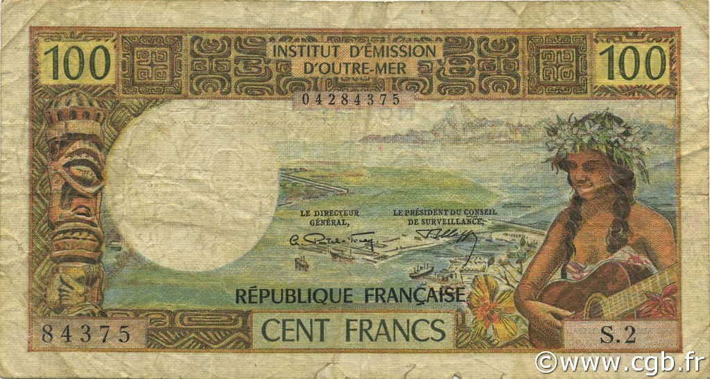 100 Francs NEW CALEDONIA  1972 P.63b VG