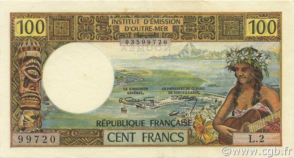 100 Francs NOUVELLE CALÉDONIE  1972 P.63b XF+