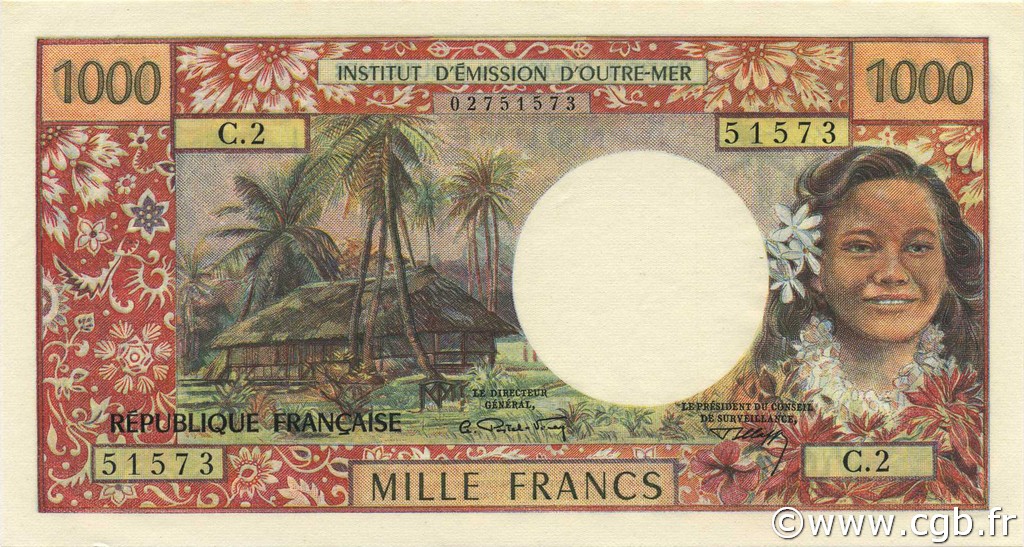 1000 Francs NEW CALEDONIA  1971 P.64a XF+