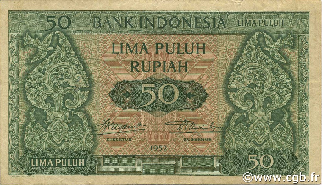 50 Rupiah INDONESIA  1952 P.045 VF