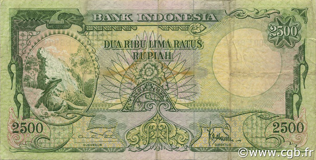 2500 Rupiah INDONESIA  1957 P.054a VF