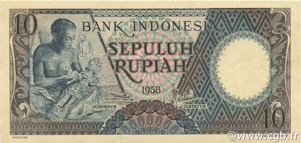 10 Rupiah INDONESIEN  1958 P.056 ST