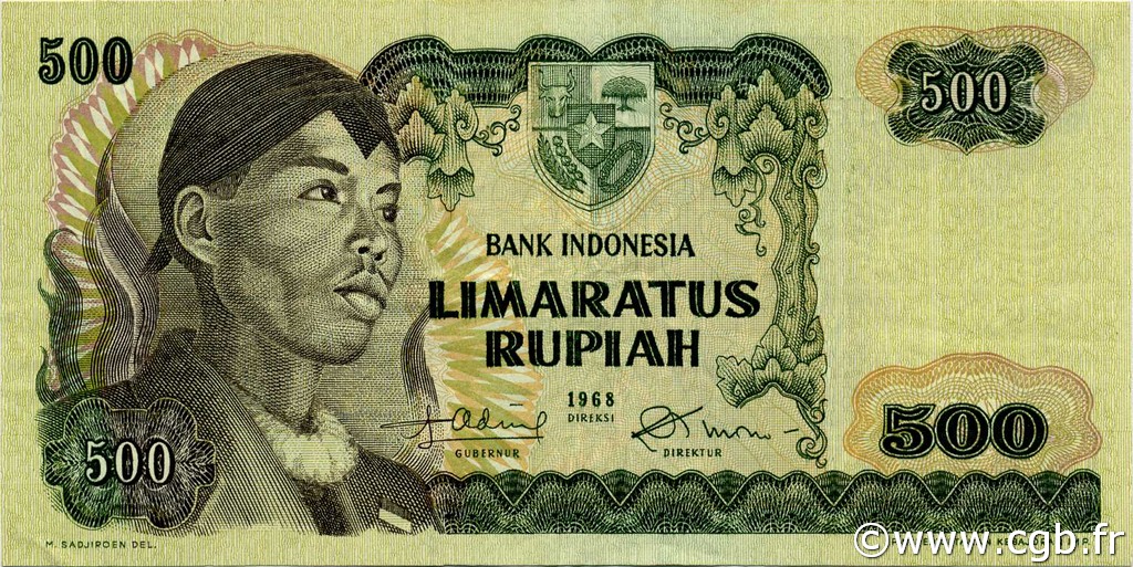 500 Rupiah INDONESIA  1968 P.109a XF