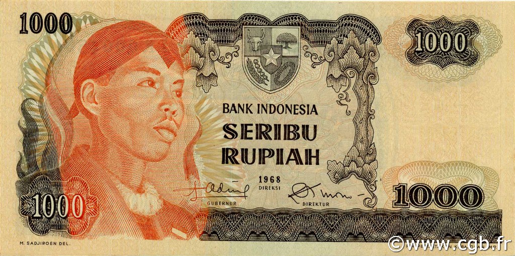 1000 Rupiah INDONESIA  1968 P.110a UNC