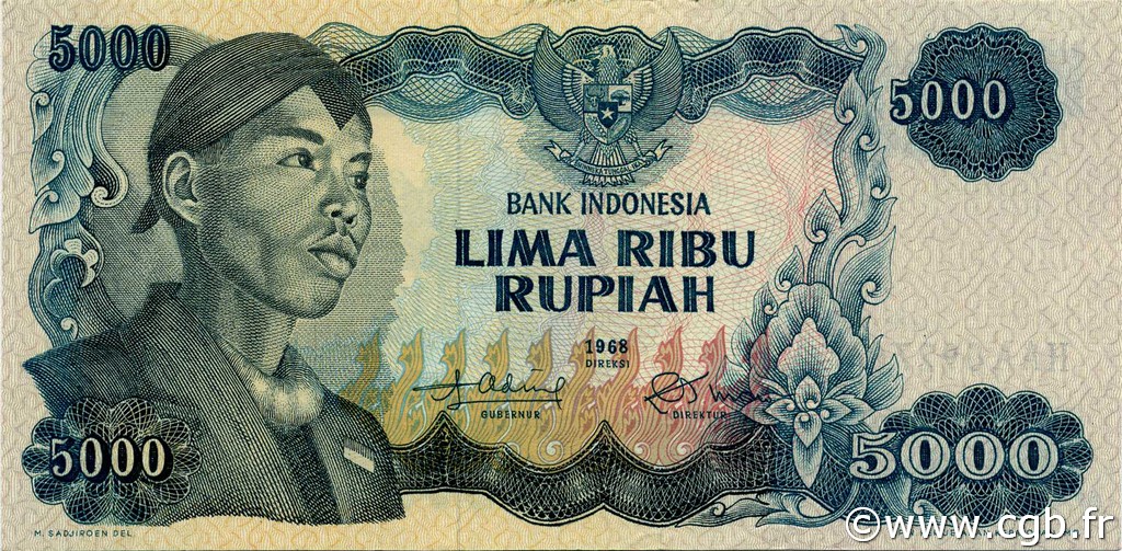 5000 Rupiah INDONESIA  1968 P.111a FDC