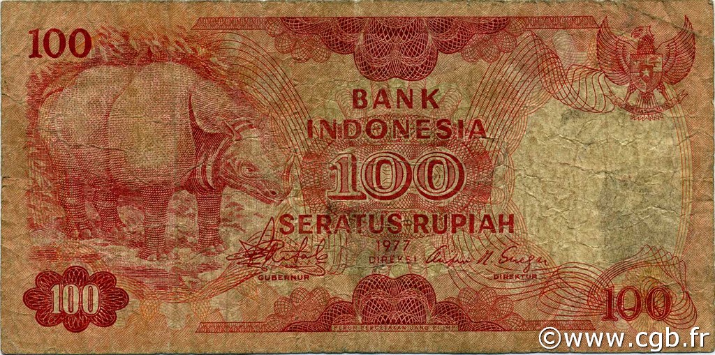 100 Rupiah INDONESIA  1977 P.116 B