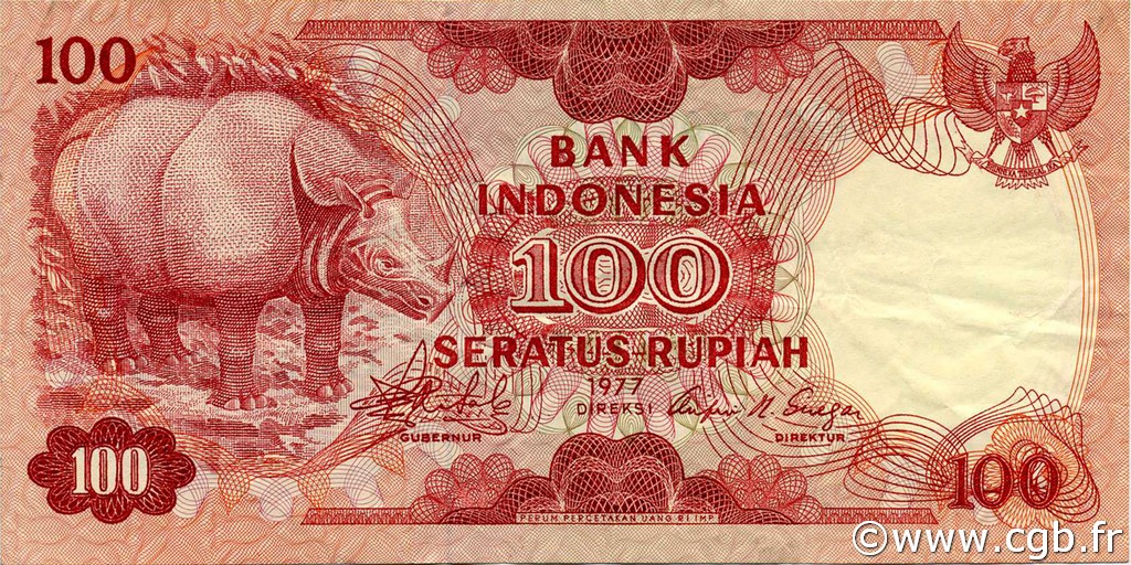 100 Rupiah INDONESIEN  1977 P.116 SS
