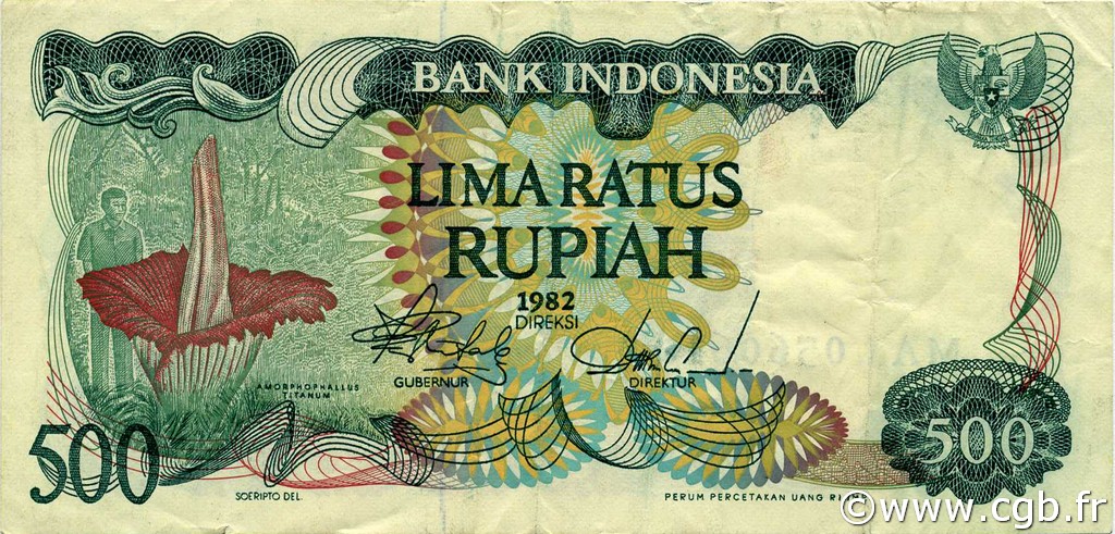 500 Rupiah INDONESIA  1982 P.121 XF
