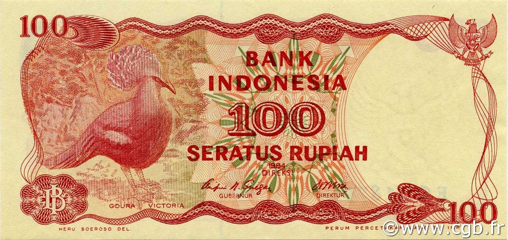 100 Rupiah INDONESIA  1984 P.122a SC