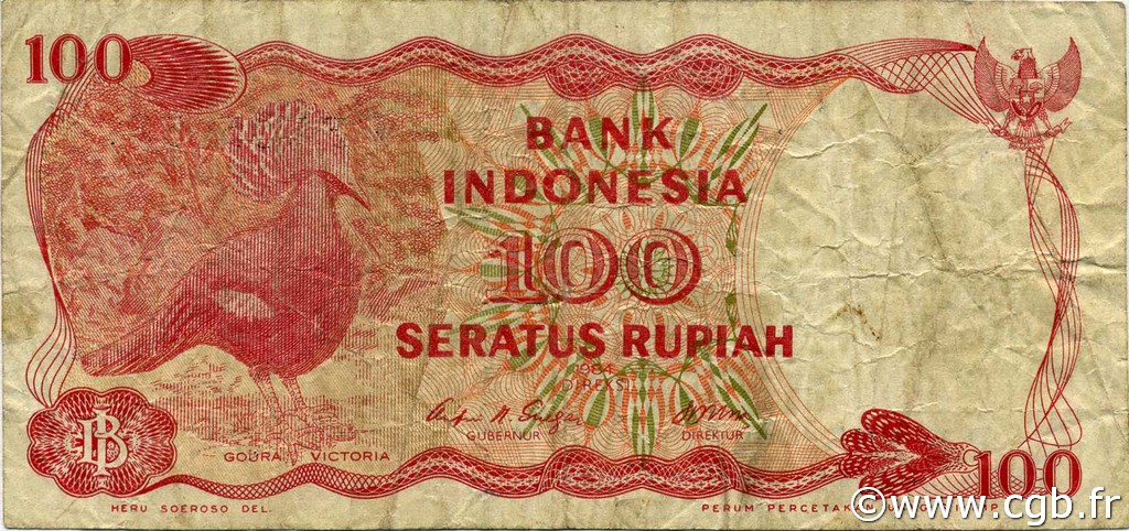 100 Rupiah INDONÉSIE  1984 P.122b TB