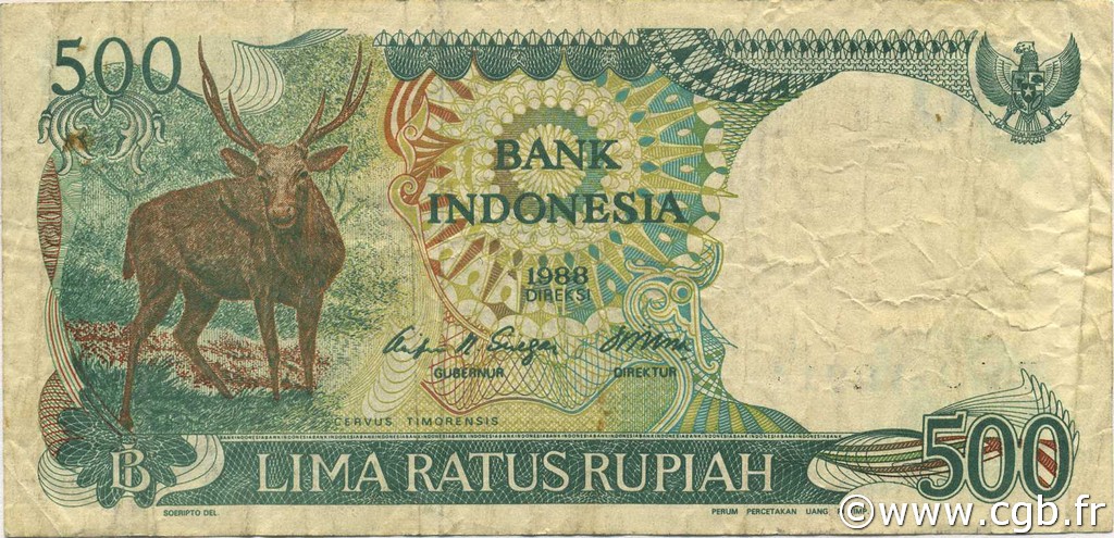 500 Rupiah INDONESIA  1988 P.123a MBC