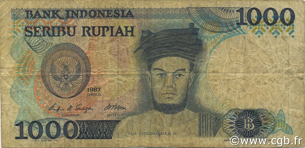 1000 Rupiah INDONÉSIE  1987 P.124a TB