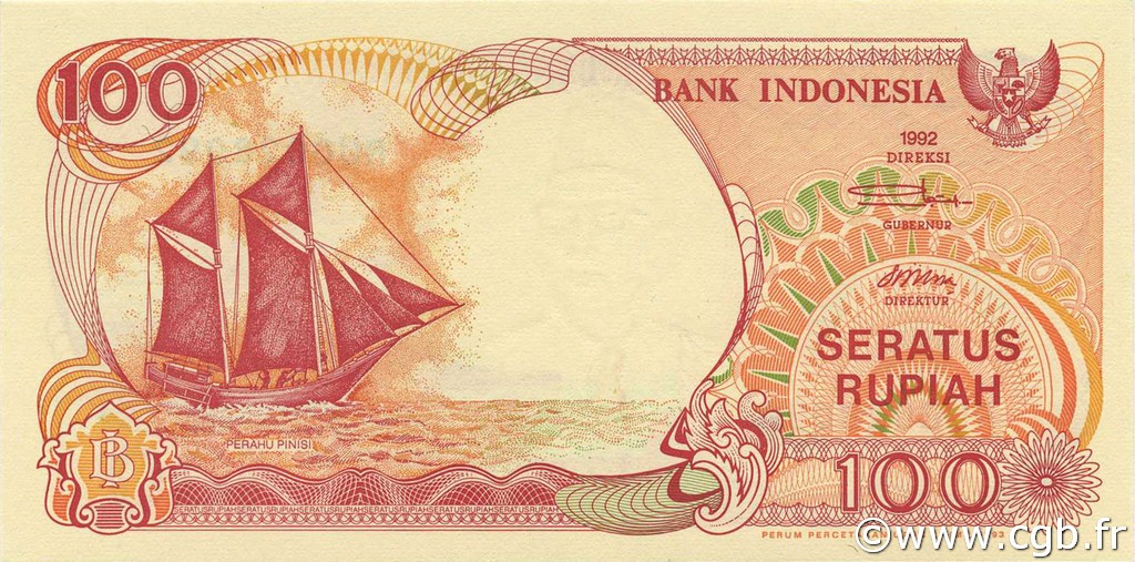100 Rupiah INDONESIA  1993 P.127b UNC