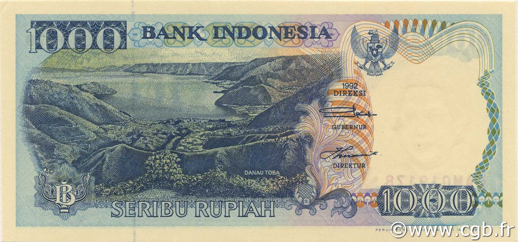 1000 Rupiah INDONESIA  1992 P.129a UNC