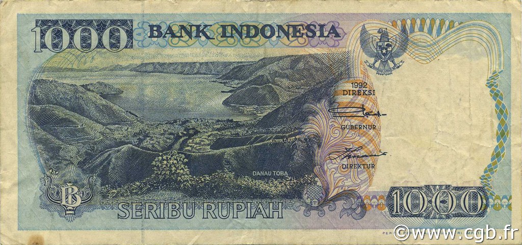 1000 Rupiah INDONESIA  1993 P.129b VF