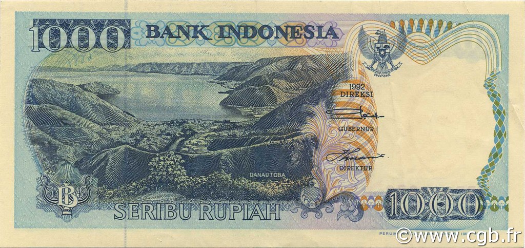 1000 Rupiah INDONESIA  1993 P.129b SPL