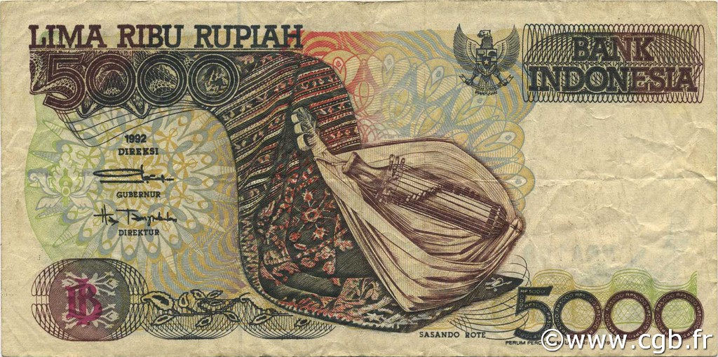5000 Rupiah INDONESIA  1997 P.130f VF-