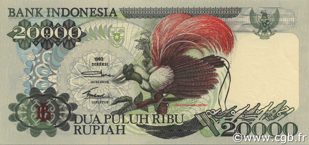 20000 Rupiah INDONESIA  1992 P.132a UNC-