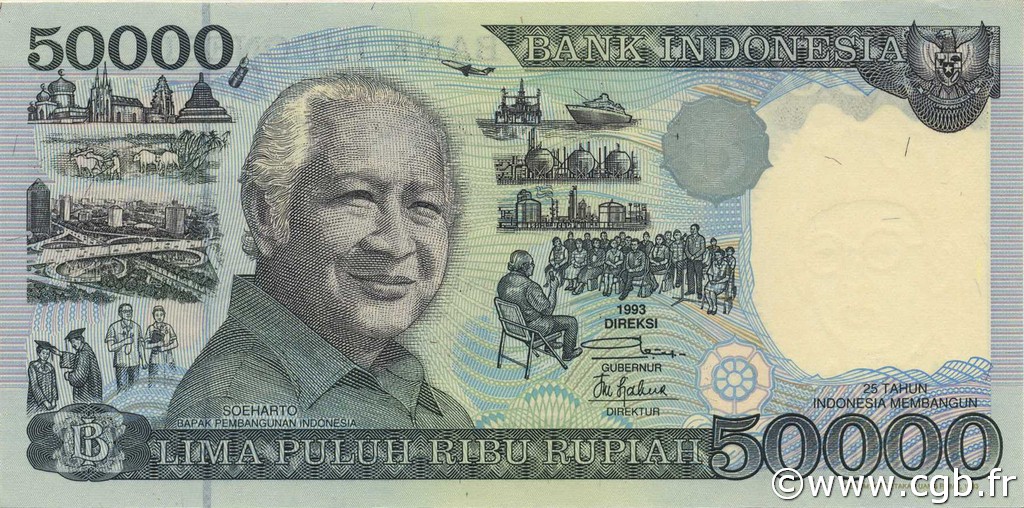50000 Rupiah INDONESIA  1993 P.133a UNC