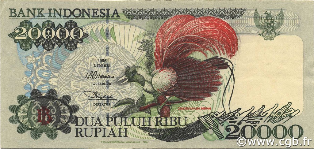 20000 Rupiah INDONESIA  1995 P.135a XF+