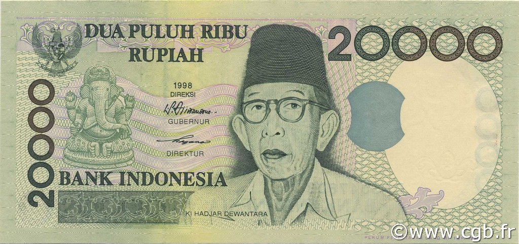 20000 Rupiah INDONESIA  1998 P.138a UNC