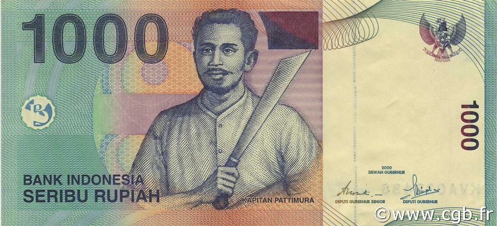 1000 Rupiah INDONESIA  2001 P.141b EBC