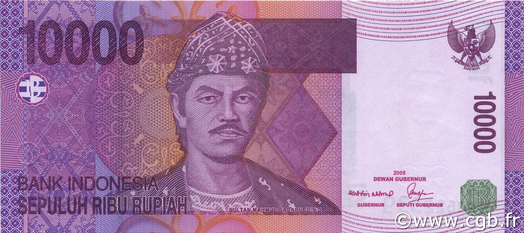 10000 Rupiah INDONESIA  2005 P.143 UNC
