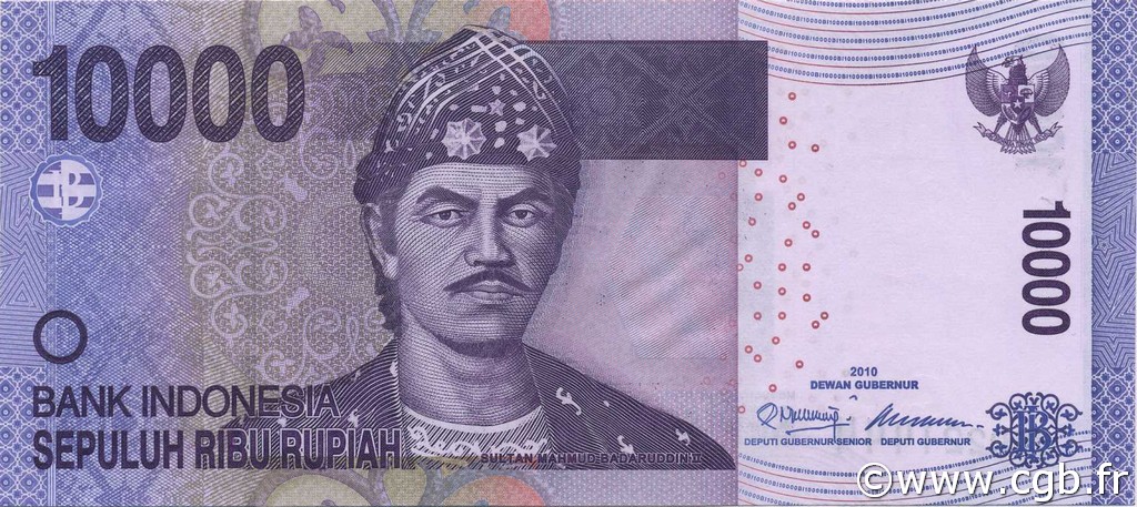 10000 Rupiah INDONESIA  2010 P.150a q.FDC