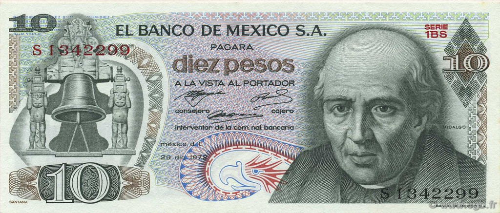 10 Pesos MEXIQUE  1972 P.063e pr.NEUF