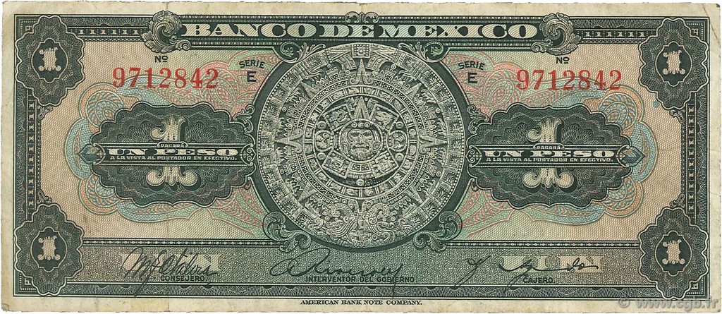 1 Peso MEXICO  1936 P.028d fS