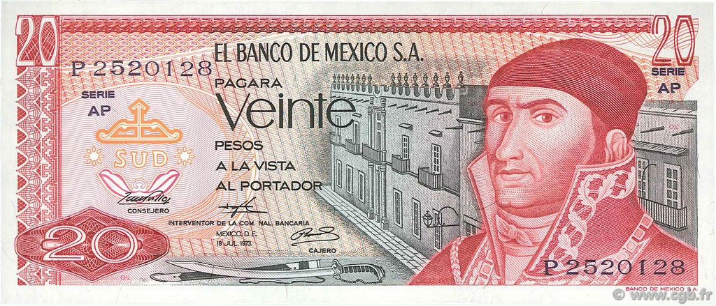 20 Pesos MEXIQUE  1973 P.064b NEUF