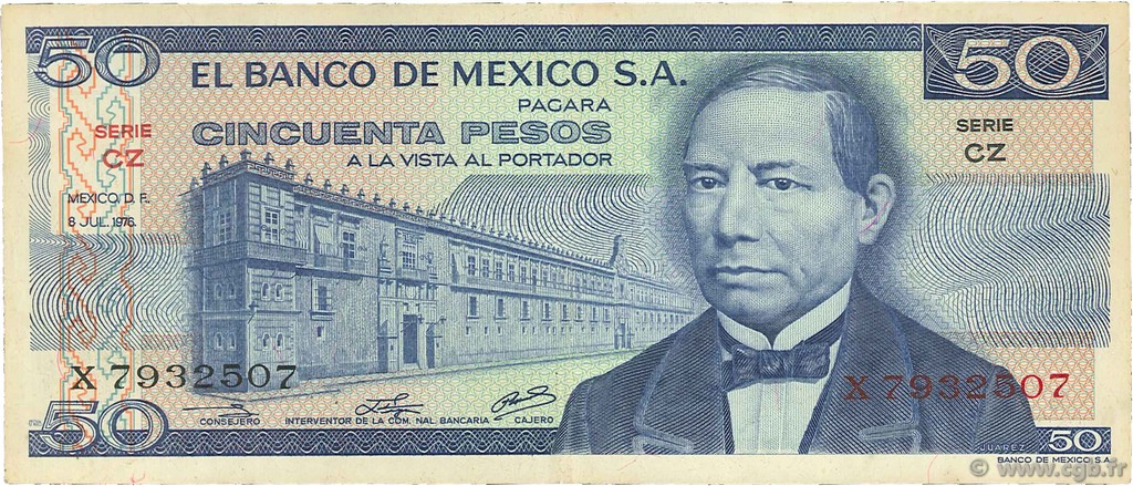 50 Pesos MEXIQUE  1976 P.065b TTB+ à SUP