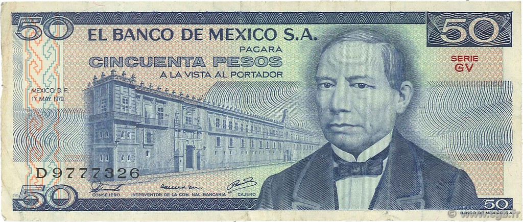50 Pesos MEXIQUE  1979 P.067b TB