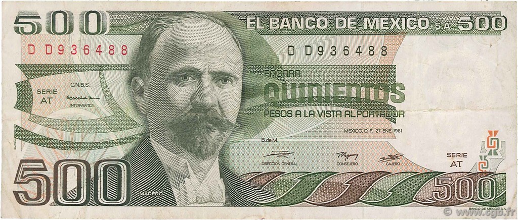 500 Pesos MEXIQUE  1981 P.075a TB