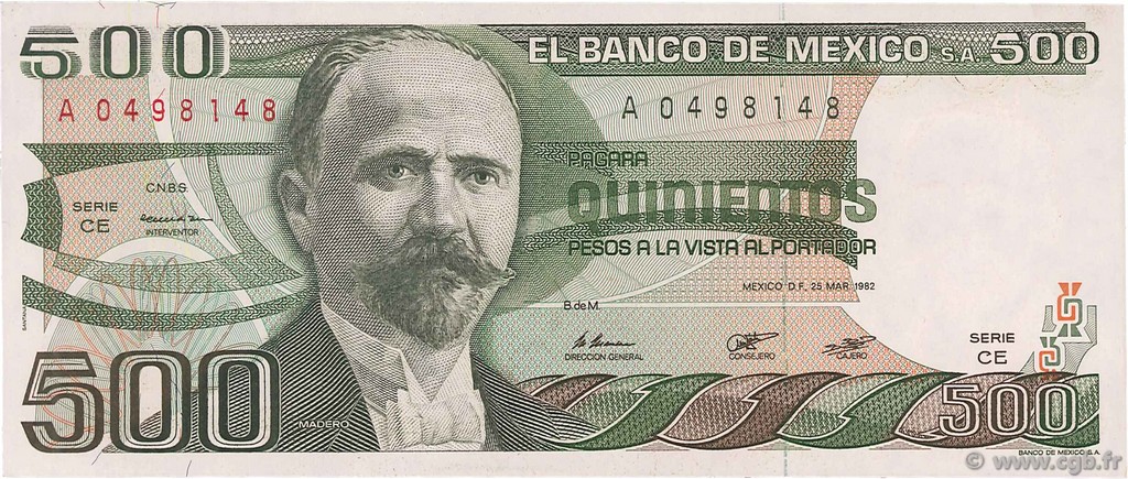 500 Pesos MEXIQUE  1982 P.075b NEUF