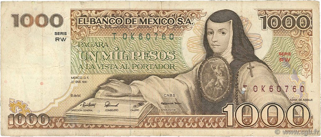 1000 Pesos  MEXIQUE  1981 P.076b TB
