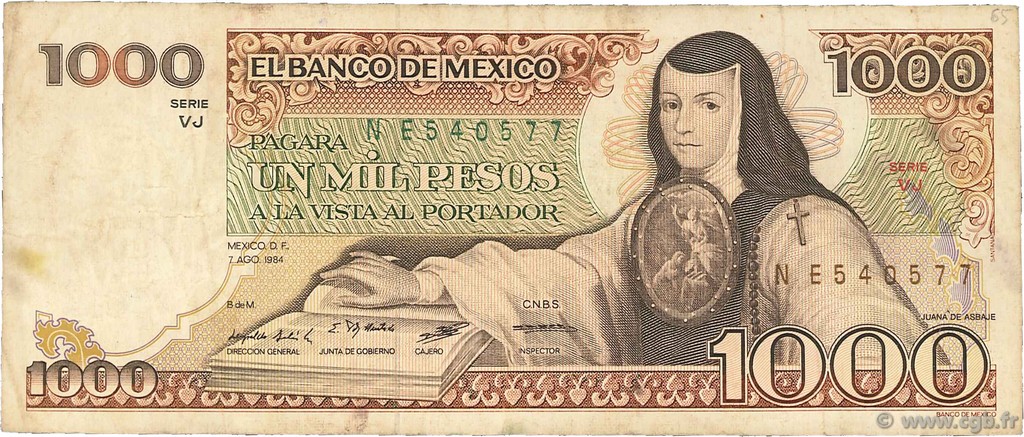 1000 Pesos MEXIQUE  1984 P.080b TB