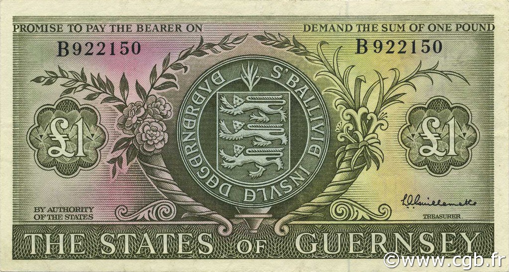 1 Pound GUERNSEY  1969 P.45a VZ
