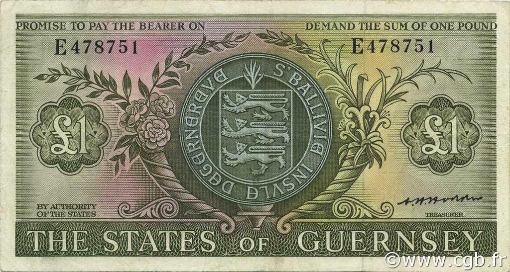 1 Pound GUERNESEY  1969 P.45b TTB+