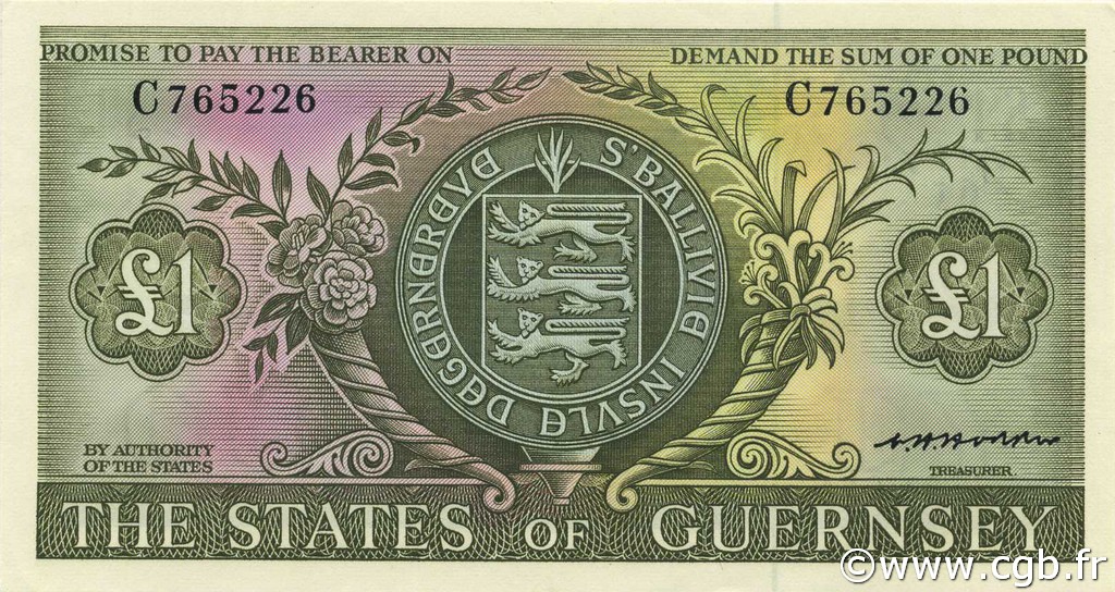 1 Pound GUERNSEY  1969 P.45b AU