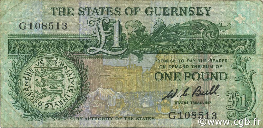 1 Pound GUERNSEY  1980 P.48a MB