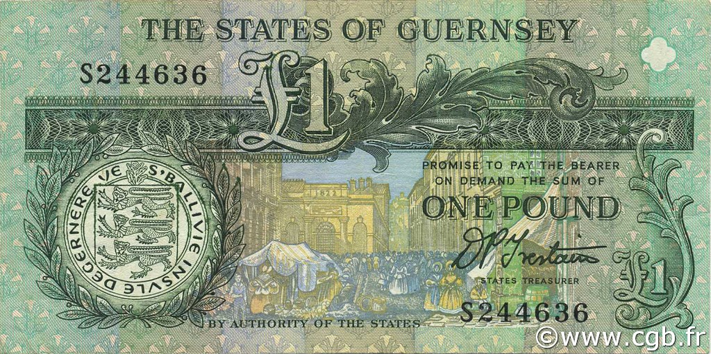 1 Pound GUERNSEY  1991 P.52b VF