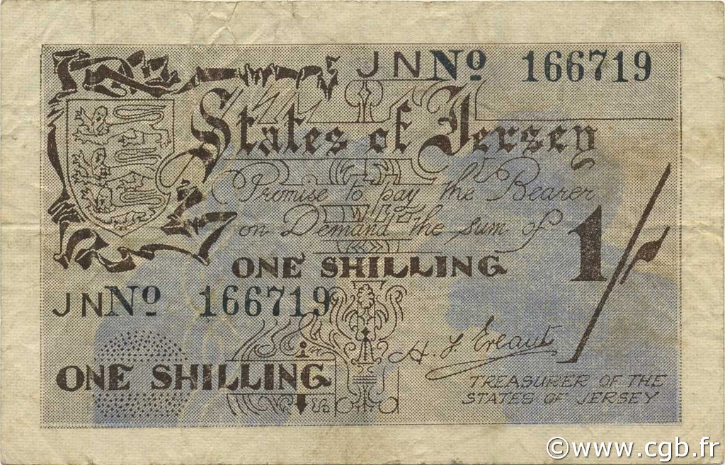 1 Shilling ISLA DE JERSEY  1941 P.02a MBC